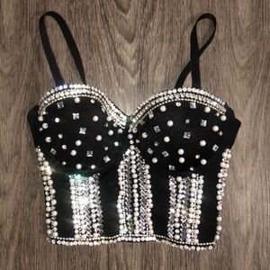 Black bustier top costume